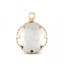 Crystal glass charm 13mm Crystal-gold